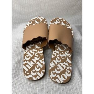 See by Chloe Tan Leather Slides Size 41